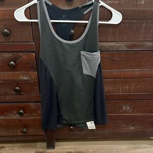 Gray and Black Bike Tank Top with Pocket